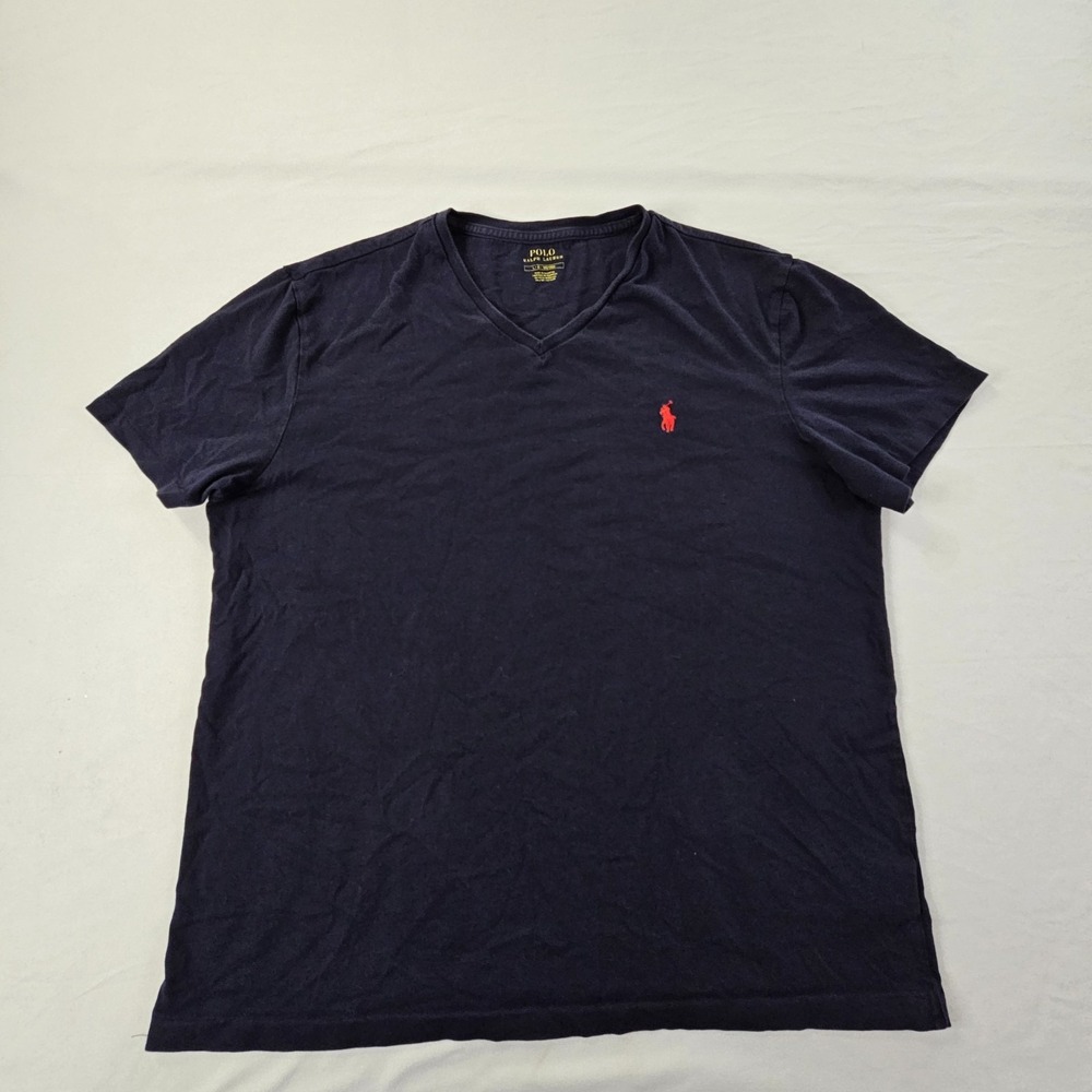 Polo Ralph Lauren Blue Short Sleeve Cotton V-Neck T-Shirt Men's L